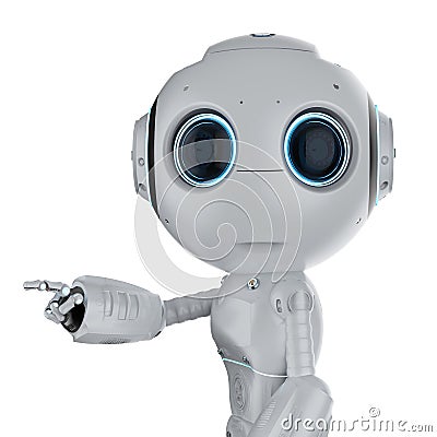 Mini robot finger point Stock Photo