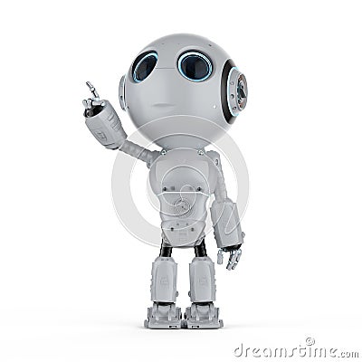 Mini robot finger point Stock Photo