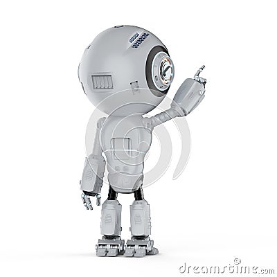 Mini robot finger point Stock Photo