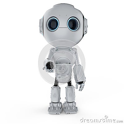 Mini robot open hand Stock Photo