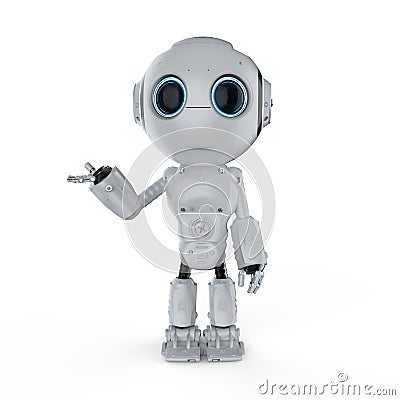 Mini robot open hand Stock Photo