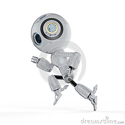 Mini robot run Stock Photo