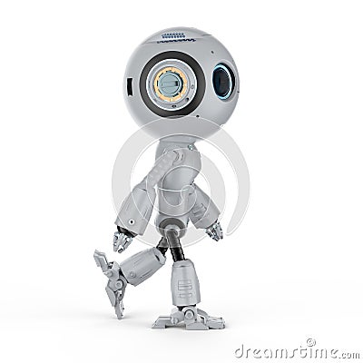 Mini robot walk Stock Photo