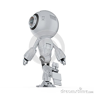 Mini robot walk Stock Photo