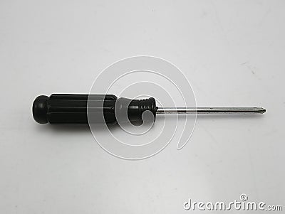 Mini screwdriver with black handle Stock Photo