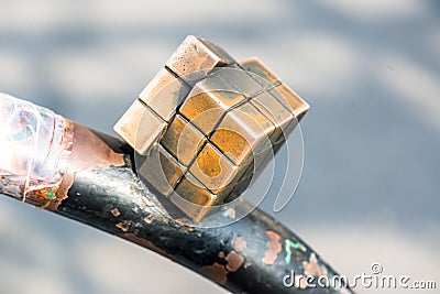 Mini sculpture of Rubik Cube Editorial Stock Photo