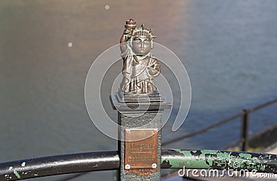 Mini sculpture of statue of liberty photo in Uzhgorod Ukraine Stock Photo