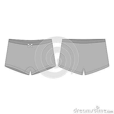 Mini short knickers underwear for children`s on white background. Vector Illustration