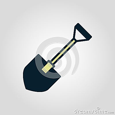 Mini shovel isolated flat icon Stock Photo
