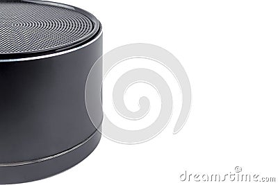 Mini speaker closeup on a white background, isolate Stock Photo