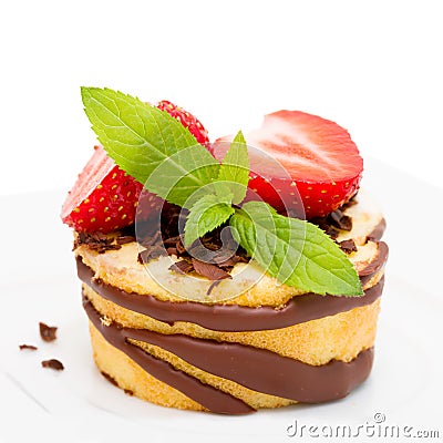 Mini Strawberry Cake Stock Photo