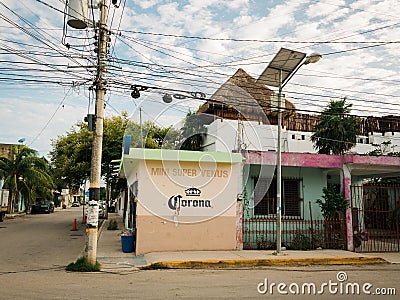 Mini Super Venus sign, in Tulum, Quintana Roo, Mexico Editorial Stock Photo