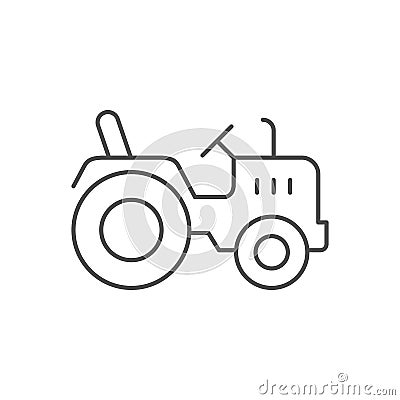 Mini tractor line outline icon Vector Illustration