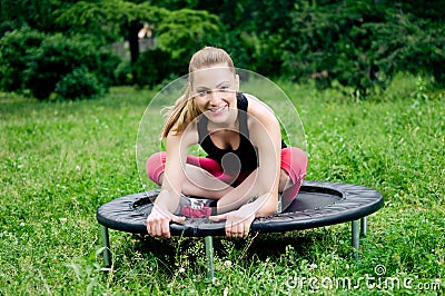 Mini trampoline Stock Photo