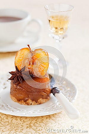 Mini vanilla apple tarte tatin Stock Photo