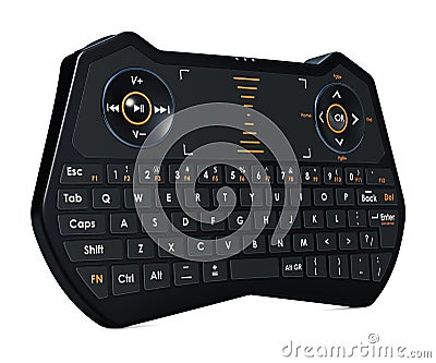 Mini Wireless Bluetooth Keyboard closeup, 3D rendering Stock Photo