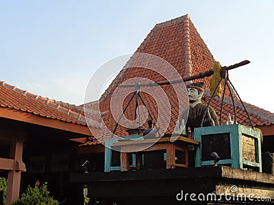 statue of angkringan satay Blora in Grand Maerakaca, Semarang 2017 Editorial Stock Photo