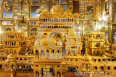 miniature of ancient holy golden city Ayodhya from flat angle Editorial Stock Photo