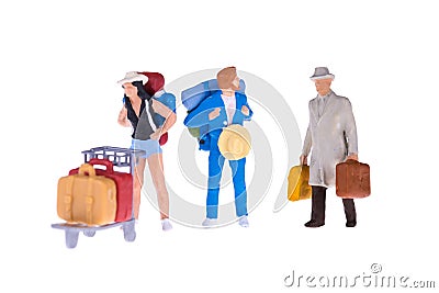 Miniature businessman and tourist people Stock Photo