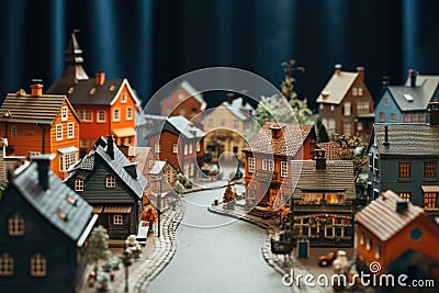 A miniature city with houses Stock Photo