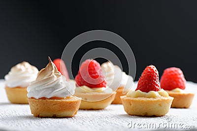 Miniature crusty French fruit tart Stock Photo