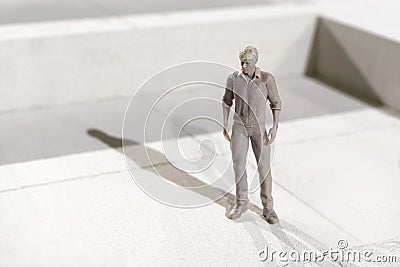 Miniature 3d printed figure of a man in leisurewear Stock Photo