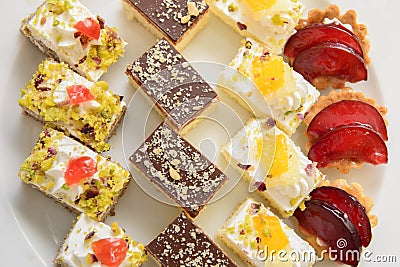 Miniature Decorative Desserts Stock Photo