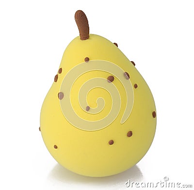 Miniature fake yellow pear Stock Photo