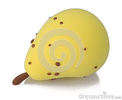 Miniature fake yellow pear Stock Photo
