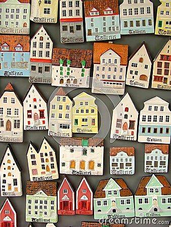 Miniature house icons Stock Photo