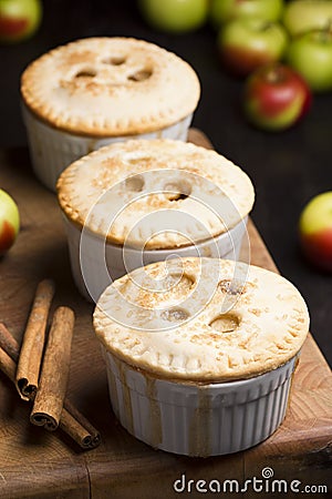 Miniature Individual Apple Pies Stock Photo