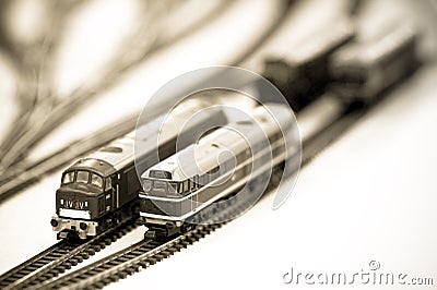 Miniature locomotives Stock Photo