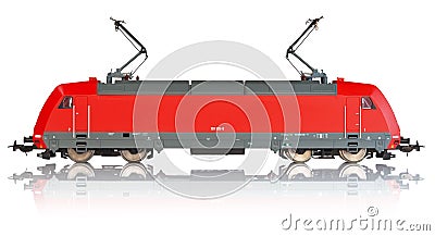 Miniature model of electric locomotive Stock Photo