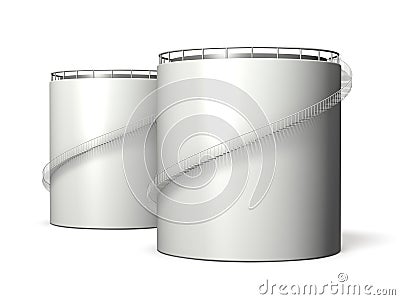 Miniature model of oil tank Stock Photo