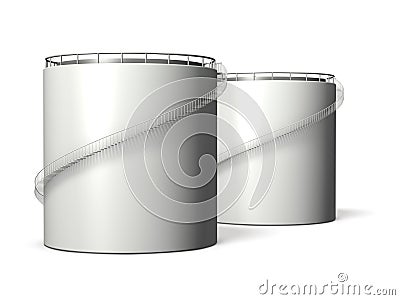 Miniature model of oil tank Stock Photo