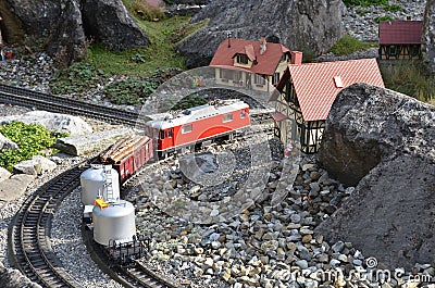 Miniature mountain railway Editorial Stock Photo