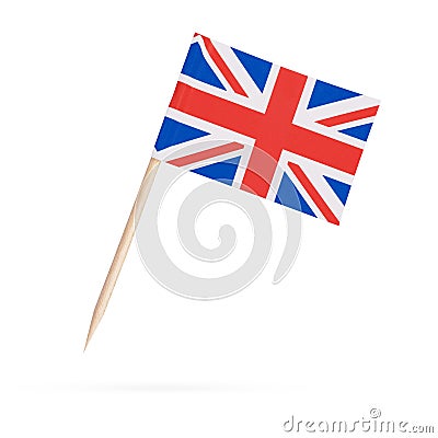 Miniature Flag Great Britain. Isolated on white background Stock Photo