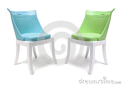 Miniature Plastic Chairs Stock Photo