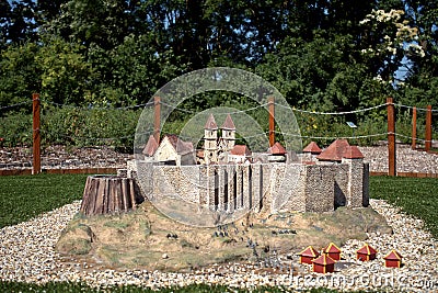 Miniature replica of Eger Fort, Szarvas, Hungary Editorial Stock Photo