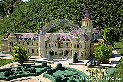 Miniature replica of Wenckheim Castle, Szarvas, Hungary Editorial Stock Photo