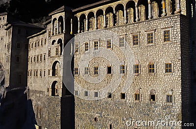 Miniature reproduction of the monastery, of Sumela in Trabzon , Turkey Stock Photo
