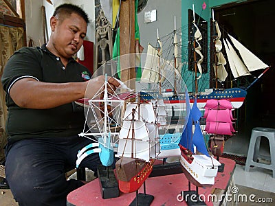 Miniature sailboat Editorial Stock Photo