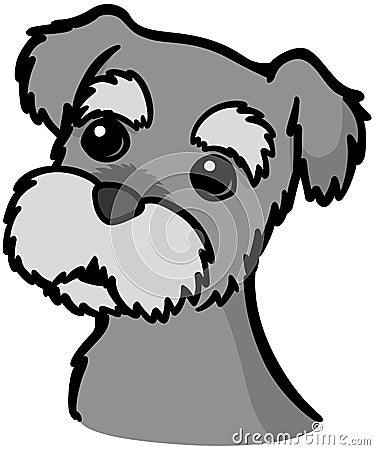 Miniature Schnauzer dog Cartoon Illustration