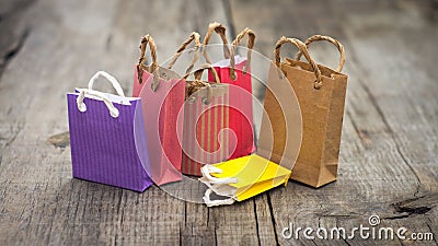 Miniature Shopping Bags Stock Photo