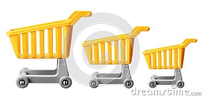 Miniature Shopping Trolleys Stock Photo