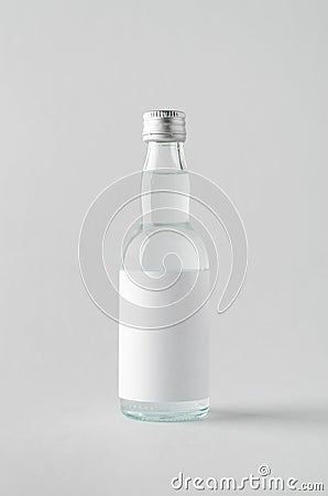 Miniature Spirits / Liquor Bottle Mock-Up - Blank Label Stock Photo