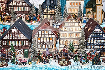 Miniature town of Strasbourg, Vienna, Christmas festive time concept Editorial Stock Photo