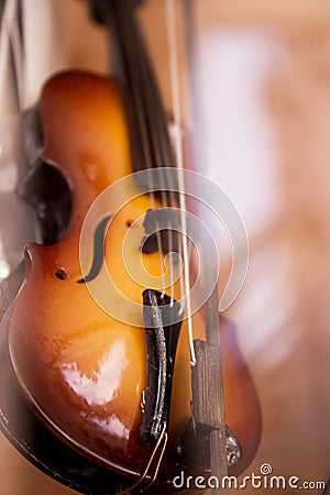 Miniature violin Stock Photo