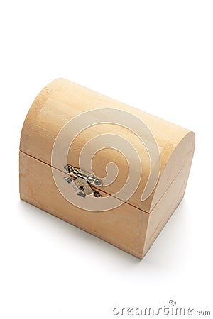 Miniature Wooden Treasure Box Stock Photo