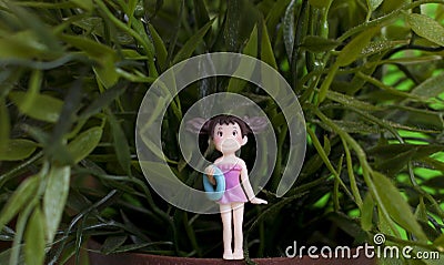 Miniatures of a little girl Stock Photo